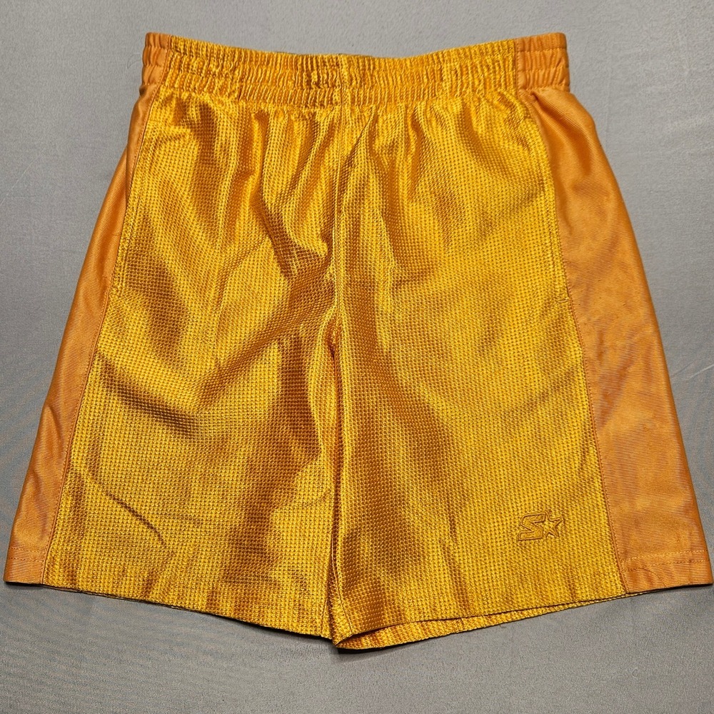 Starter Mesh Athletic Shorts Boys Small 6-7 Olympic Gold RB10001 Gym Sporty